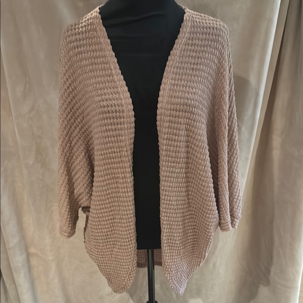 Tan Chunky Knit Cardigan Sweater with Relaxed Fit